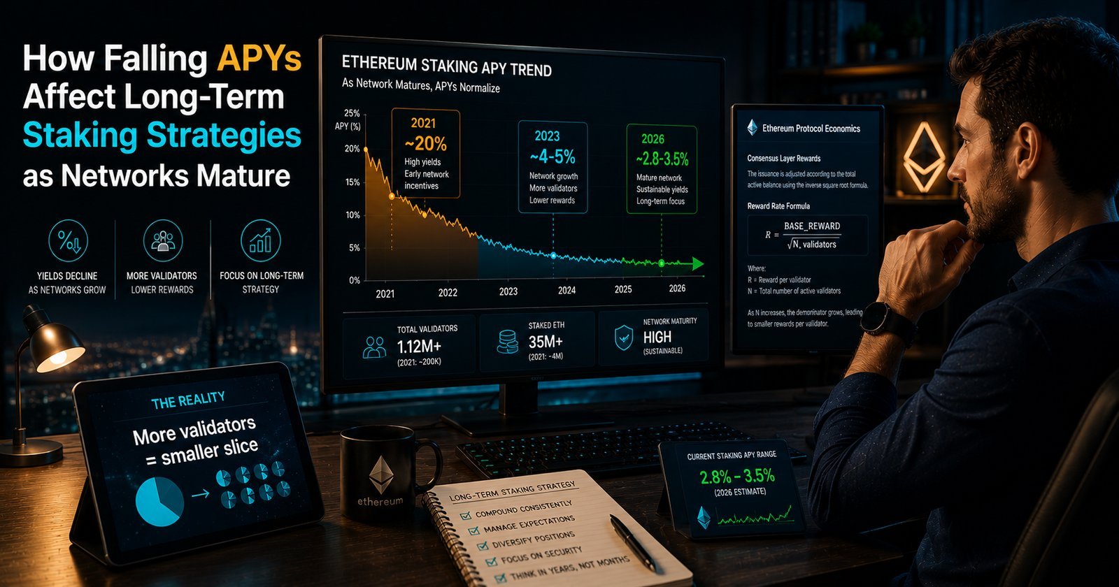How Falling APYs Affect Long-Term Staking Strategies as Networks Mature