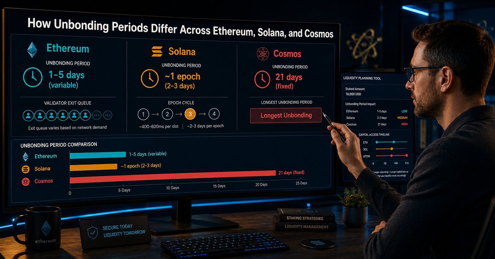 How Unbonding Periods Differ Across Ethereum Solana and Cosmos