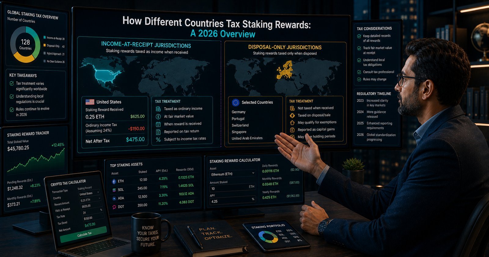 How Different Countries Tax Staking Rewards: A 2026 Overview