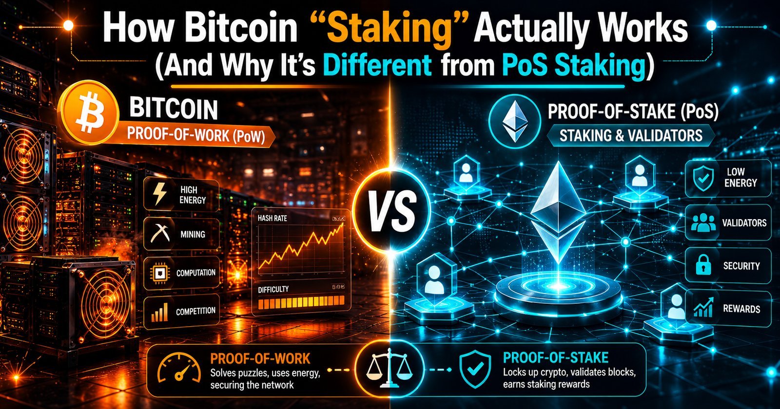 How Bitcoin Staking Actually Works (And Why It’s Different from PoS Staking)