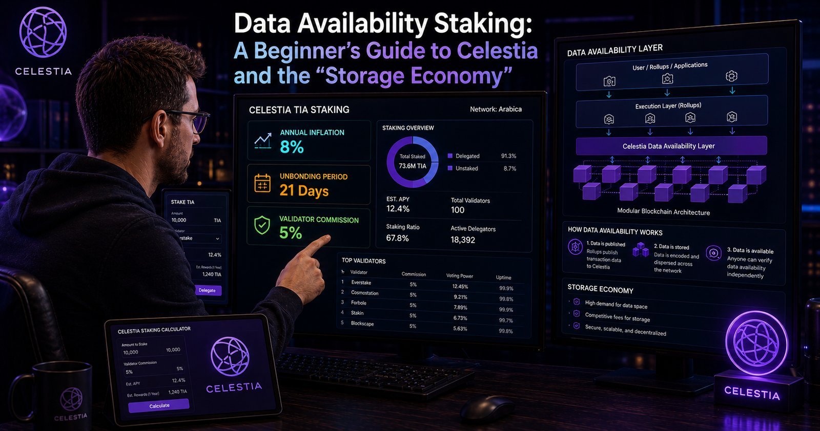 Data Availability Staking: A Beginner’s Guide to Celestia and the Storage Economy