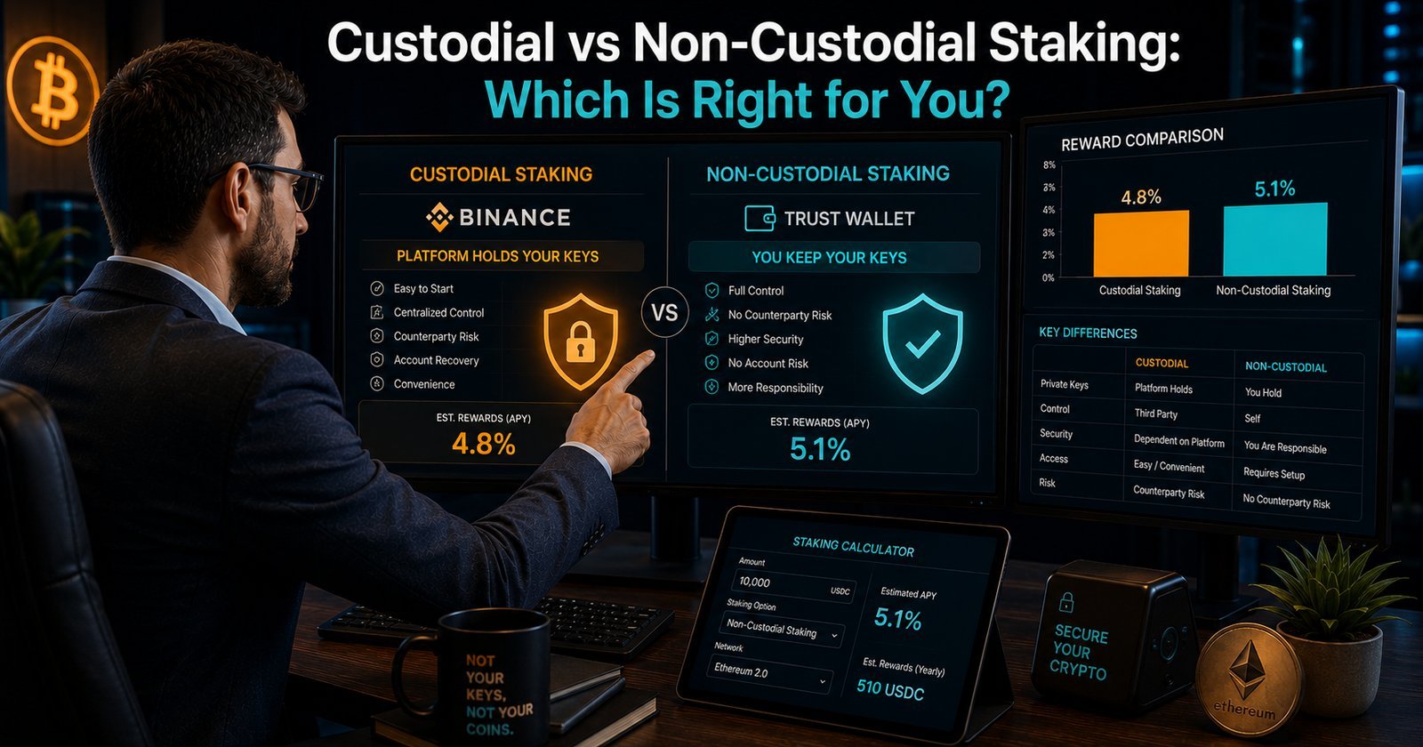 Custodial vs Non-Custodial Staking: Which Is Right for You?